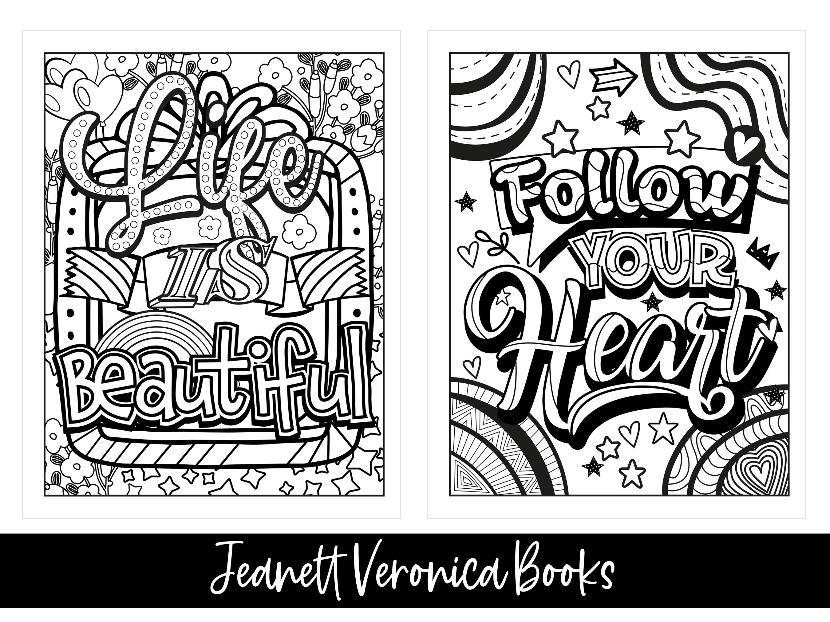 Good Vibes Only Inspirational Quotes Coloring Pages 30 Digital Coloring