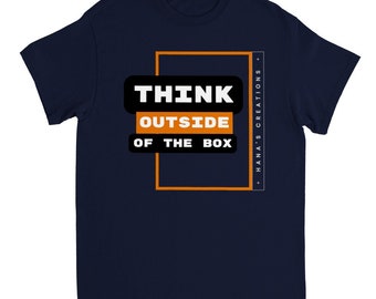 Heavyweight Unisex Crewneck T-shirt - Think Outside of the Box (POSITIVITY COLLECTION)