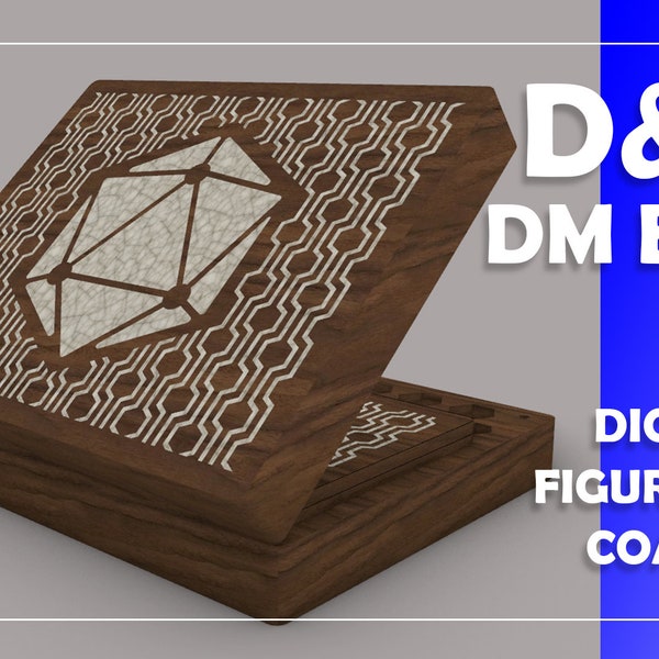 Modular Box Set for D&D Players and Dungeon Masters, Premium Dice Box, Dm Box, Wooden Dnd Box, Cnc, 3d, Laser, Stl, Dxf, Svg