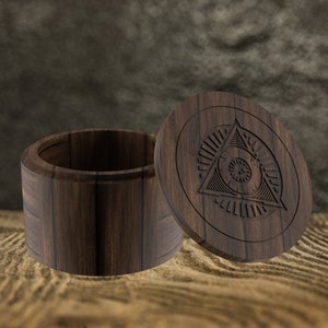 All Seeing Eye gravierte Würfelbox, Schmuckschatulle, Geschenkbox, Sammlerstück, D & D, RPG, TTRPG, Stl, Dxf, SVG für 3D-Druck, Laser Cnc, CNC-Router