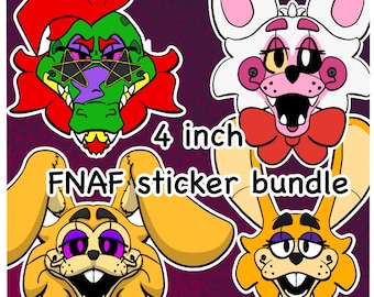 Paquete de pegatinas de FNaF de 4" **LEER DESCRIPCIÓN**