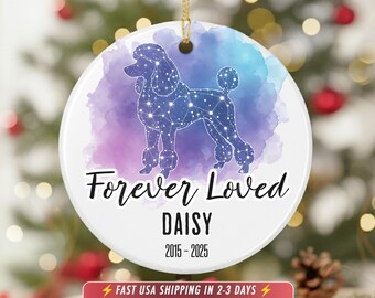 Personalized Poodle Pet Loss Ornament, Custom Dog Parent Memorial Gift Ornament, Pet Remebrance Gift for Pet Parent