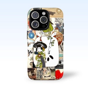 Funda para teléfono con collage de tablero de estado de ánimo japonés, para iPhone 16 Pro, 15, 14, 13 y 12 Plus Max, Samsung Galaxy S24, S23 y S22 Plus Ultra, funda de estética preppy