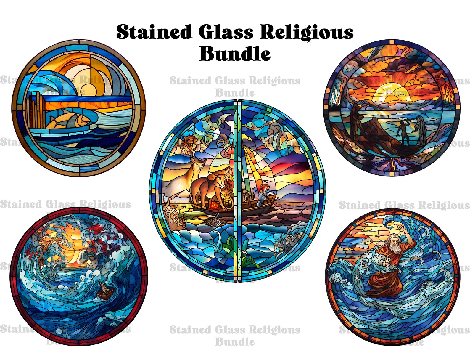 Religious Stained Glass Windows Clipart Bundle 30 Christian Stained Glass Windows Pngs Perfect