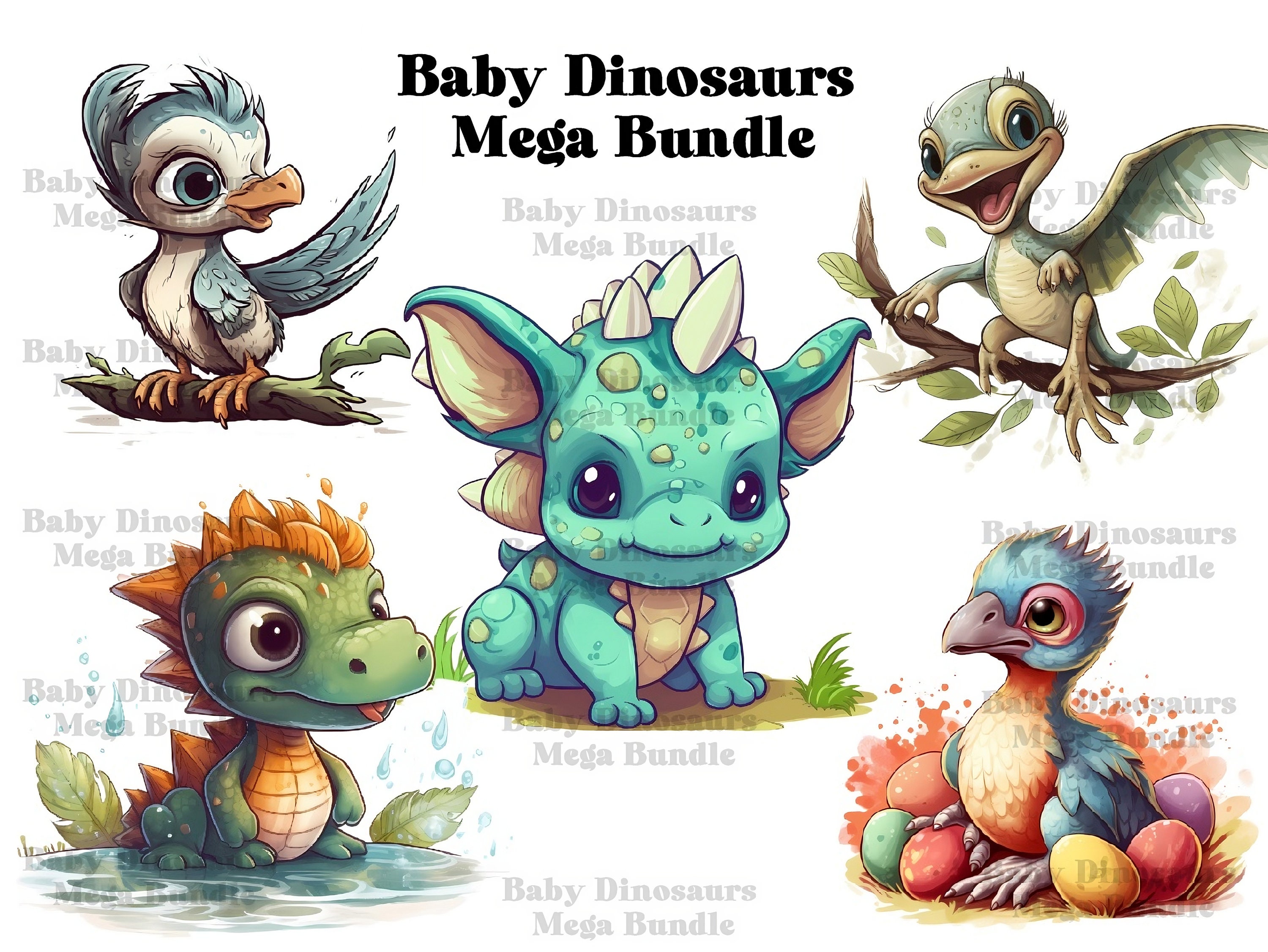Baby Dinosaur Clipart Bundle 34 Dino Pngs Perfect for - Etsy