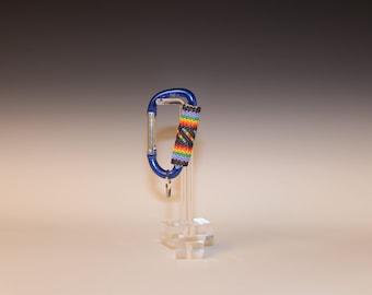 Beaded Rainbow Carabiner Keychain