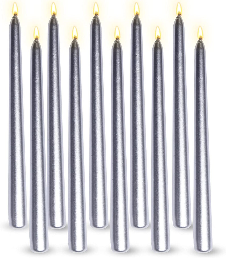 Pack of 10 Unscented Taper Candles9.84 Inch Tall Thicker 9 Hrs Burning
