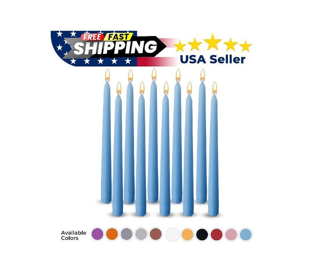 Pack of 10 Unscented Taper Candles9.84 Inch Tall Thicker 9 Hrs Burning
