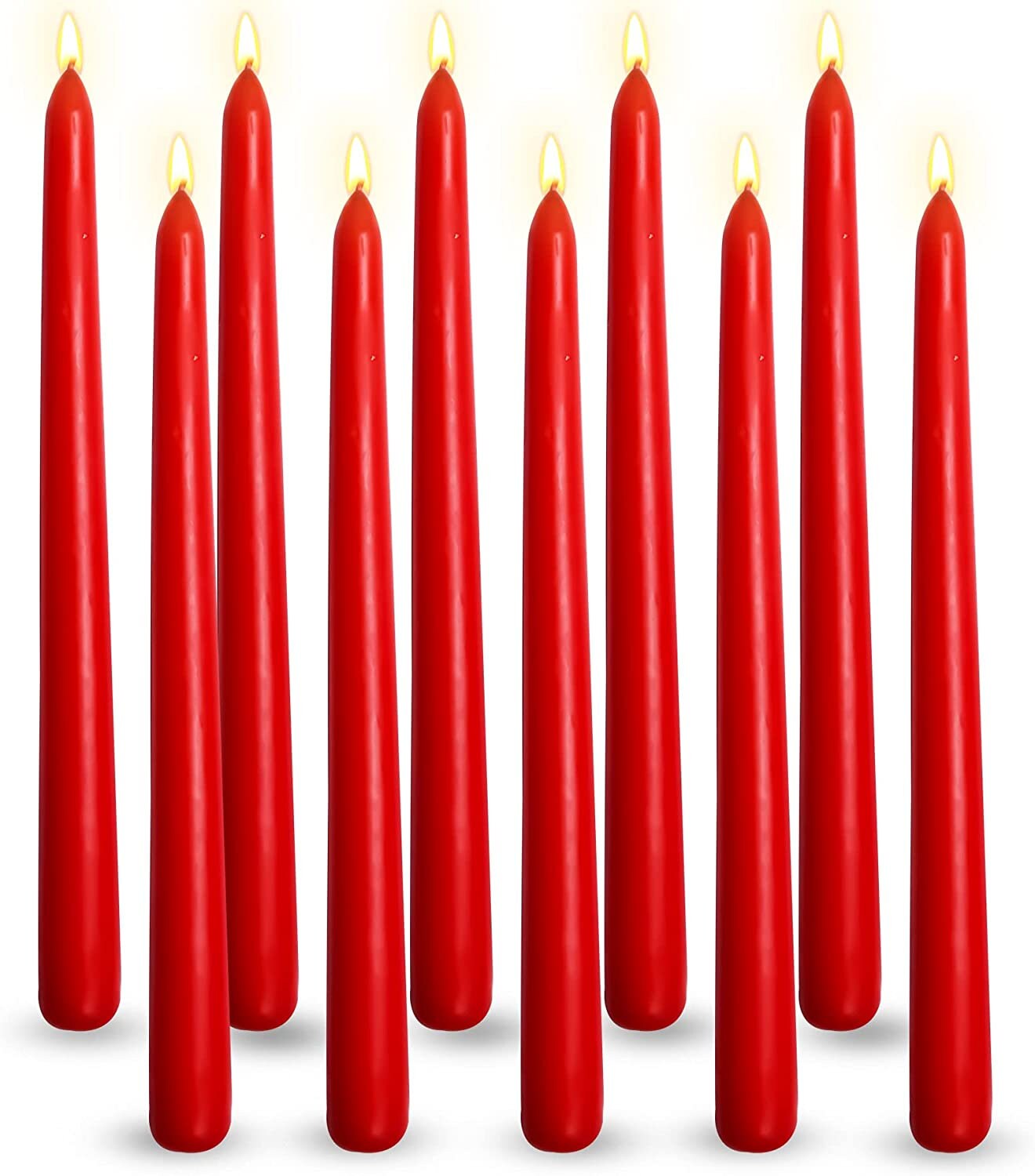 Pack of 10 Unscented Taper Candles9.84 Inch Tall Thicker 9 Hrs Burning
