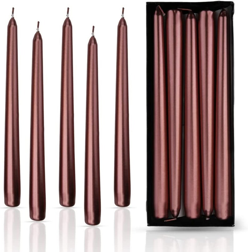Pack of 10 Unscented Taper Candles9.84 Inch Tall Thicker 9 Hrs Burning