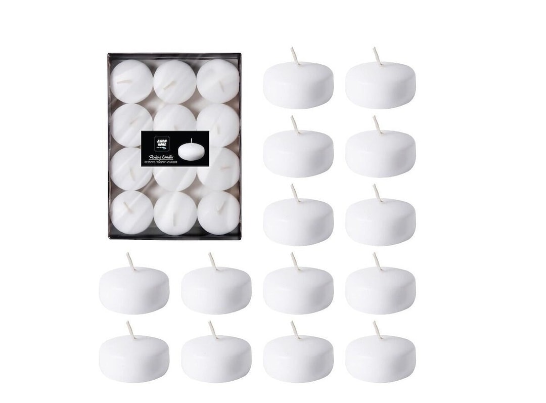 Pack of 24 Dripless Floating Candles, 4 Hours Burning Time 100 Pure