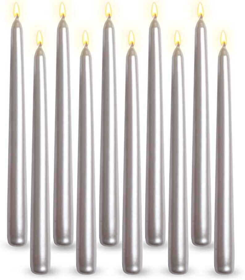 Pack of 10 Unscented Taper Candles9.84 Inch Tall Thicker 9 Hrs Burning