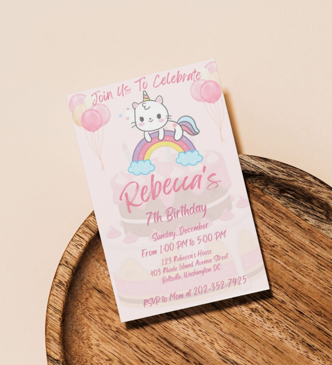 Digital Birthday Invitation Card Customizable Birthday Etsy