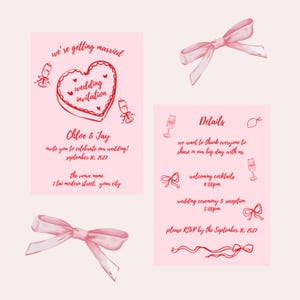 Modello per biglietto di invito a nozze, biglietto di nozze Doppia felicità 结婚请柬 邀請卡