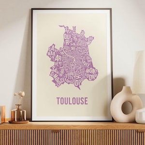 Affiche de Toulouse, Poster de la Ville de Toulouse, Carte de Toulouse