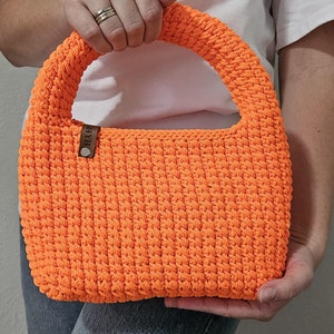 Hand Frauen Tasche/Handgefertigte Tasche/Häkeln Tasche/Stricktasche/Handgestrickte Tasche/Luxus Tasche/Frauentasche/Designertasche/Orange Tasche/Stricktasche