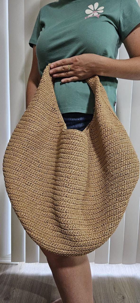Small Nassa Raffia Hobo Bag