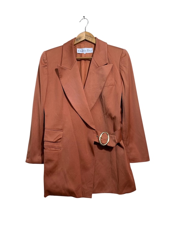 Christian Dior Monsieur, Christian Dior Tangarine Wool Buckle Jacket M