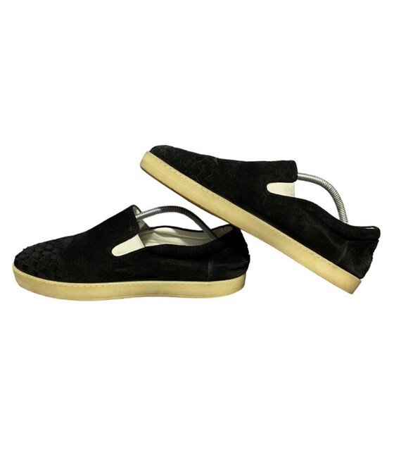 Bottega Veneta, Bottega Veneta Leather Woven Black Slip On Shoes 9UK