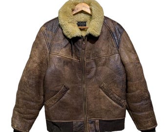 Vintage 90s Avirex Military Type B6 US Army Bomber Jacket Sherling