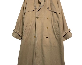 Vintage 80s Designer Christian Dior Monsieur Faux Fur Lined Trench