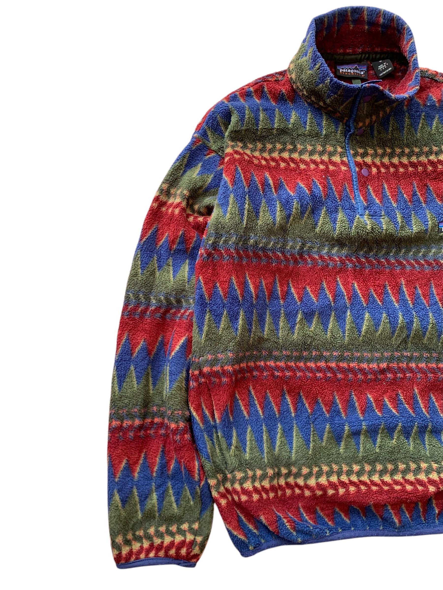 Vintage Patagonia 1996 Synchilla Minnehaha Flame Native Snap T USA
