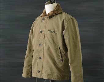 ジャケット・アウター NAVY DEPARTMENT N-1 DECK jkt nxsx15122 Vintage USN Navy Department Contract Nxsx 15122 Deck N1 World War