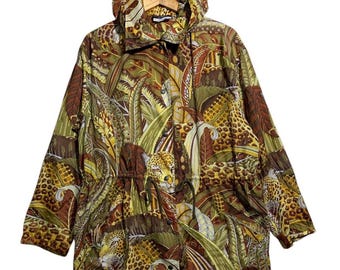 Vintage Salvatore Ferragamo Leopard Motive Baroque drawstring Jackets Italy