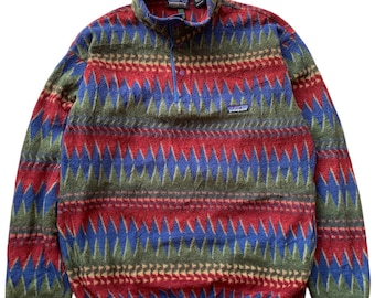 Patagonia バラクラバ ヴィンテージ made in USA 美品 Vintage Patagonia 1996 Synchilla Minnehaha Flame Native Snap T USA