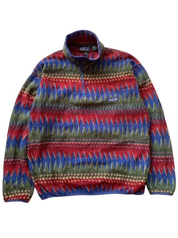 Vintage Patagonia 1996 Synchilla Minnehaha Flame Native Snap T USA