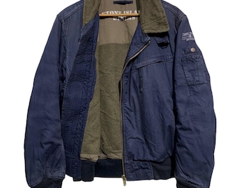 Chaqueta bomber vaquera vintage de Stone Island A/W08 desgastada