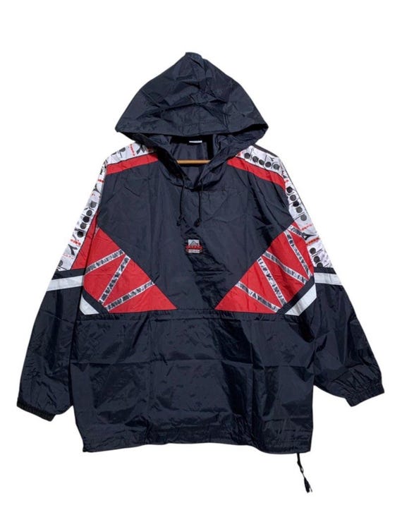 Diadora, Vintage 90s Diadora Pullover Nylon Jackets Hoodie