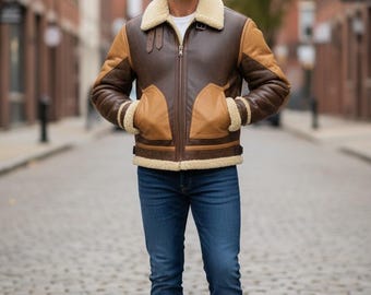 Vintage Schott NYC Shearling Bomber Jacket: USAAF B-3 Type, Size