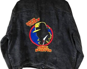 Kurtka dżinsowa Vintage 90s Dick Tracy Movie Madonna Black XL USA
