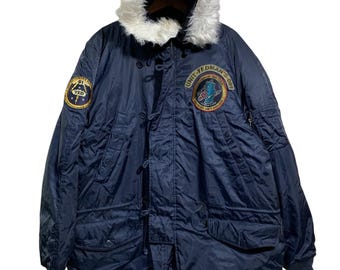 Vintage 90s ALPHA INDUSTRIES Type N3B (N) Parka Jacket Fur Made in