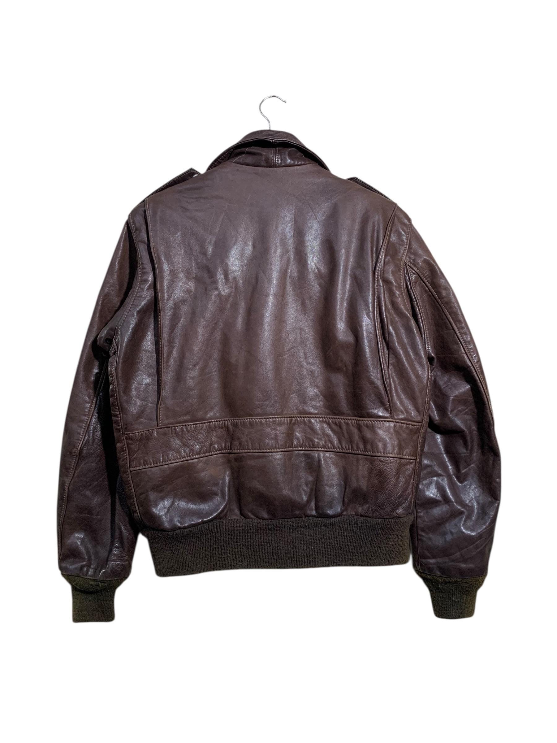 Veste En Cuir Schott A-2 Vintage Années 80 - Made In USA - Taille 50 - Occasion Très Bon état - Style Militaire Authentique