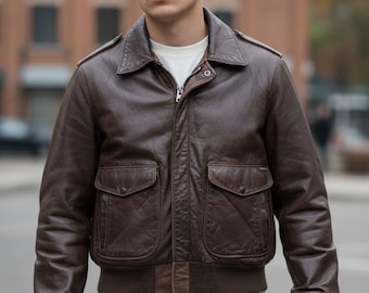 ヴィンテージ Schott 184SM 牛革 ダークチョコレートブラウン ボンバー