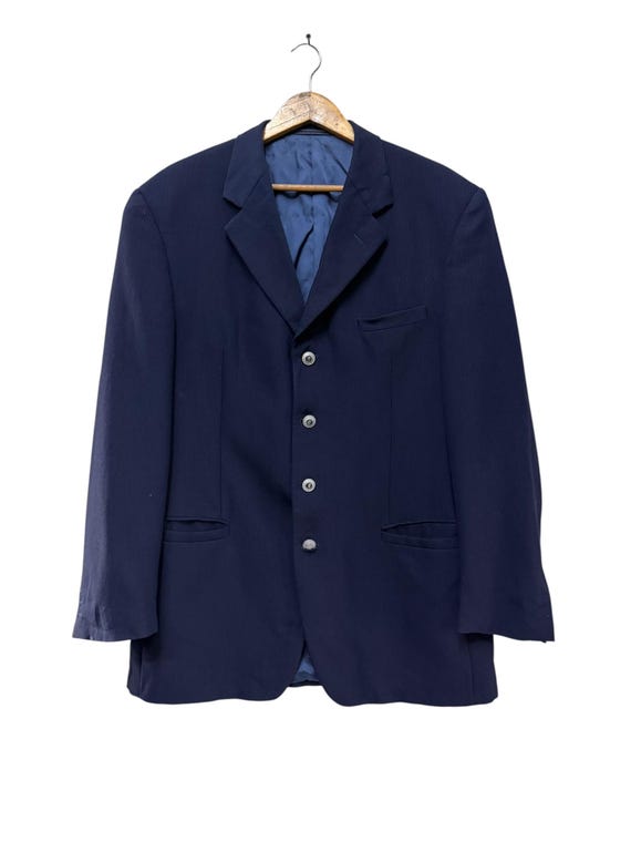 Versace Classic V2, Vintage Versace Classic V2 Mens Jacket Navy Blue