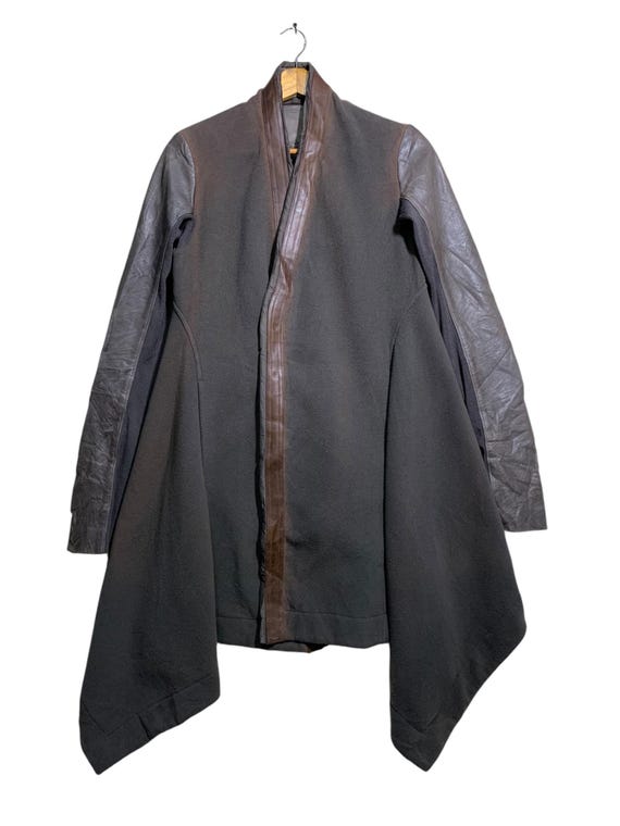 Rick Owens Dark Dust Leather/wool Bikers Jackets Snap Button - Etsy