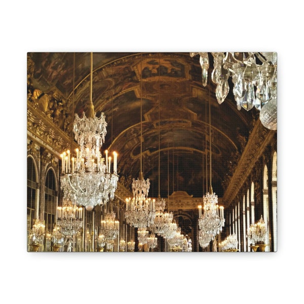 Versailles - The Hall of Mirrors Photo Canvas Art Print Wall Art Gallery Wrap Many Sizes