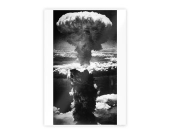 Stampa artistica da parete opaca Mushroom Cloud Nagasaki Bombing 1945, 3 misure disponibili 24x36 18x24 12x18