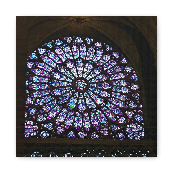 Rose Window at Notre Dame Cathedral Photo Canvas Art Print Wall Art Gallery Wrap Many Sizes