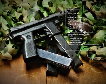 Intratec TEC-9 pistola arma arma da fuoco gangster Poster Stampa artistica da parete opaca 3 dimensioni disponibili 24x36 18x24 12x18