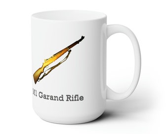 Taza de café con rifle M1 Garand de 15 oz