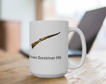Mauser Karabiner 98k rifle Mug | 15oz ceramic coffee cup