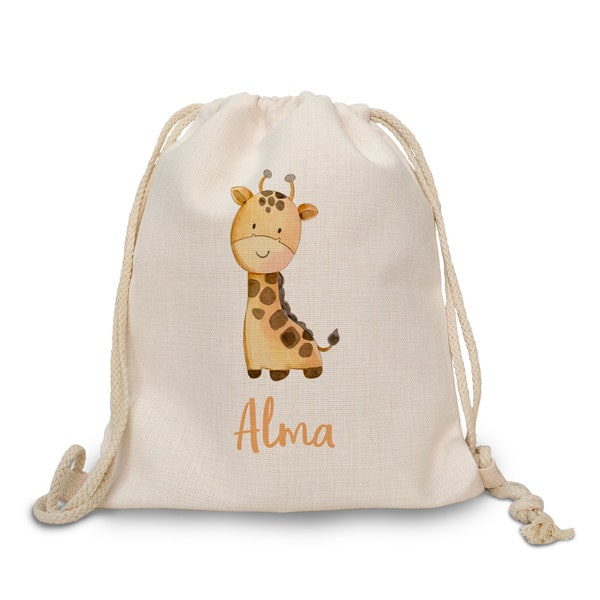 Sac à dos personnalisé pour enfants avec nom | Jungle Animals 4 Designs, Sac de sport, Safari, Sac à dos à cordon, Cadeau unique