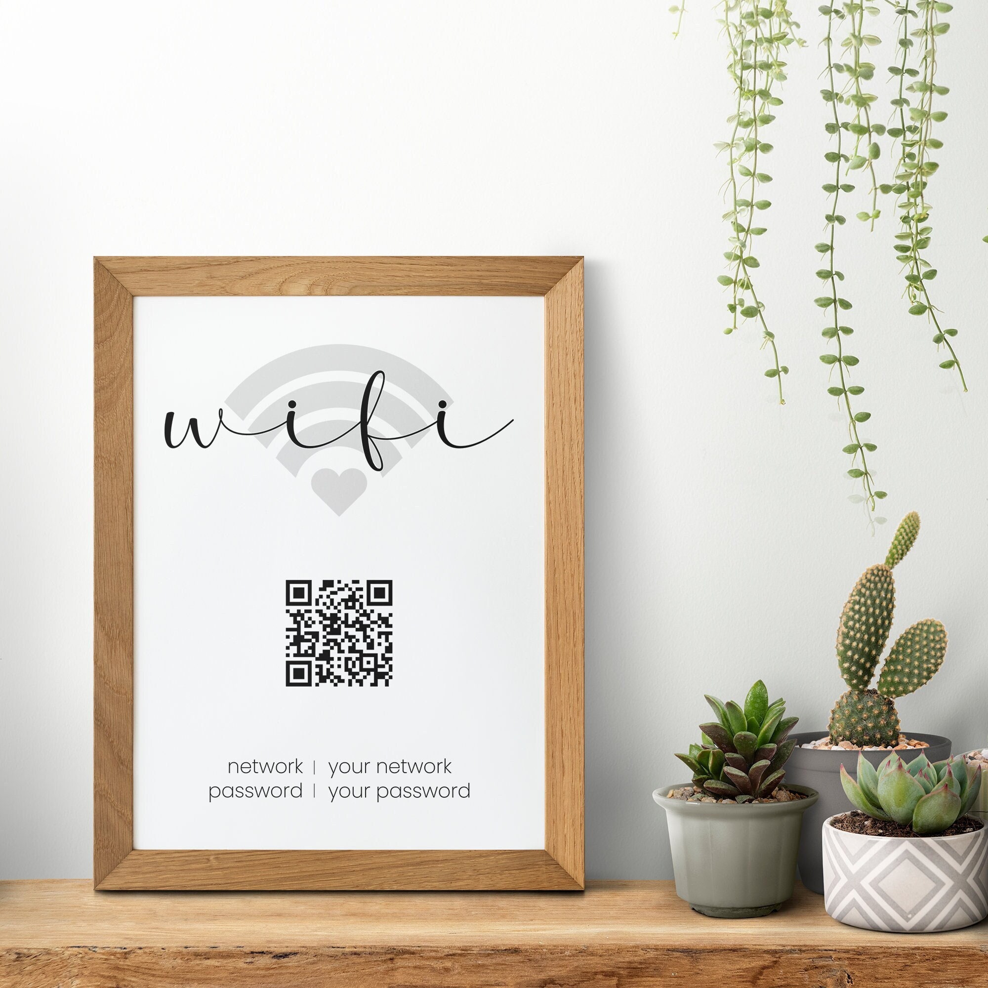 Printable Wifi QR Code, 9 Designs Available and Customizable, Digital ...