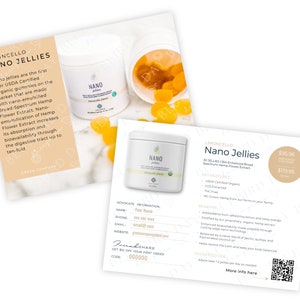 Green Compass l Limoncello Nano Jellies Info Cards l Tip Cards l Personalized l Digital Download ONLY