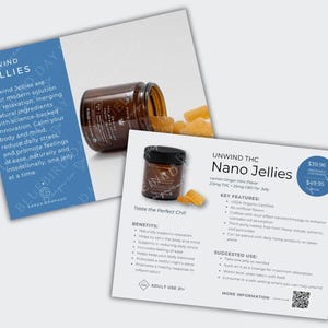 Green Compass l Digestive Jellies Info Cards l Tip Cards l Personalized l Digital Download ONLY