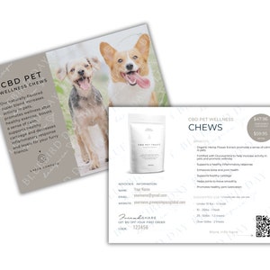 Green Compass l Pet Treats Info Cards l Tip Cards l Personalized l Digital Download ONLY